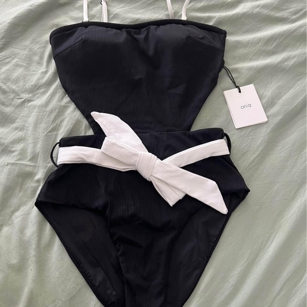 Onia Black and White One Piece Swimsuit